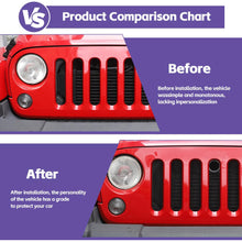 For 2007-2017 Jeep Wrangler JK Front Bumper Grille 3D Insect-proof Net Cover Black RT-TCZ