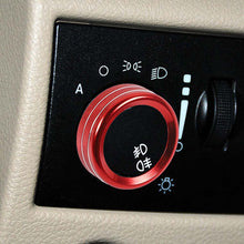 For 2011+ Jeep Grand Cherokee Headlight Switch Knob Button Ring Decor Cover Trim Red RT-TCZ