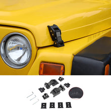 For 1997-2006 Jeep Wrangler TJ Hood Latches Catch Cover American Flag Black