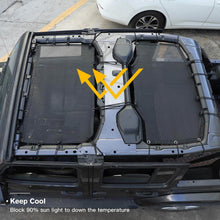 for 2018+ Jeep Wrangler JLU 4-Doors Front & Rear Top Sunshade Mesh Anti-UV