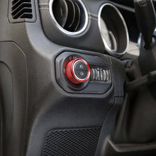 For 2018+ Jeep Wrangler JL JLU Headlight Switch Knob Ring Trim Red RT-TCZ