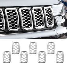 For 2017-2020 Jeep Grand Cherokee Front Grille Insert Mesh Ring Trim Chrome 7pcs/set RT-TCZ