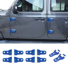 For 2018+ Jeep Wrangler JL JLU  & Gladiator JT 4Door Blue Door & Engine Hood Hinge Trim Cover RT-TCZ