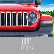 For 2024+ Jeep Wrangler JL & Gladiator JT Front Grille Inserts Guard Middle Mesh Decorative Ring Trim RT-TCZ