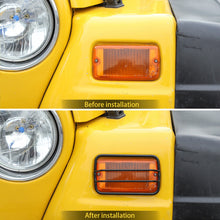 For 1997-2006 Jeep Wrangler TJ 2pcs Wheel Eyebrow Turn Signal Light Guards Cover RT-TCZ