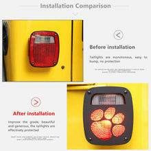 For 1997-2006 Jeep Wrangler TJ Rear Tail Light Guard Taillight Cover Paw Black RT-TCZ