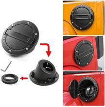 For 2007-2018 Jeep Wrangler JK JKU Door Gas Tank Cap Cover Fuel Filler Door Trim Black RT-TCZ
