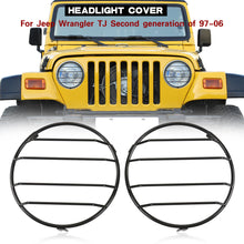 For 1997-06 Jeep Wrangler TJ Headlight Cover Front Lights Protector Guard Black RT-TCZ