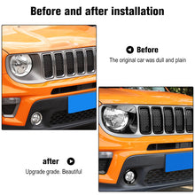 For 2019+ Jeep Renegade Front Grill Inserts & Headlight Bezels Cover Trim (Black) RT-TCZ