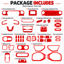 For 2018–2023 Jeep Wrangler JL & Gladiator JT – ABS Dashboard, Steering Wheel & Console Full Set Covers 42 PCS Interior Trim Kit RT-TCZ
