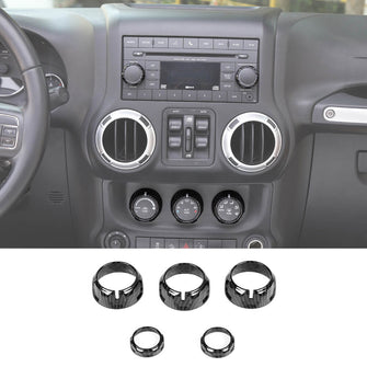 For 2011-17 Jeep Wrangler JK/ Compass 2010-2016 Patriot 5X Air Conditioner Audio CD Switch Knob Trim RT-TCZ