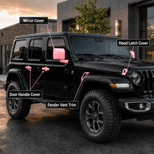 For 2018+ Jeep Wrangler JL 4-Door – 31PCS Exterior Full Set Trim Kit - Hood, Door, Tailgate Hinge & Handle Mirrior Cover RT-TCZ