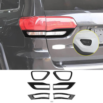 For 2014-2017 Jeep Grand Cherokee 6 x Tail Lamp Fog Light Cover Trim Kit Set RT-TCZ