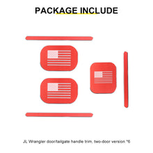 For 2018+ Jeep Wrangler JL 2-Door Version Exterior Car Door & Tailgade Handle Inserts Cover Trim RT-TCZ