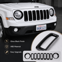 For 2011-2017 Jeep Patriot Headlight Grille Inserts Cover Frame Trim ABS 9pcs RT-TCZ