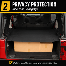 For 2018+ Jeep Wrangler JLU 4-Door Rear Cargo Cover Privacy Shade Trunk Luggage Cover Waterproof Nylon RT-TCZ