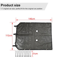 For 2007-2017 Jeep Wrangler JK 2-Door  Sunroof Sun Shade Insulation Net Black RT-TCZ