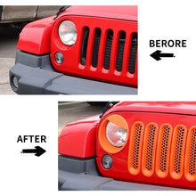 For 2007-2017 Jeep Wrangler JK Upgrade Front Honeycomb Mesh Grille & Angry Eyes Headlight Cover Trim RT-TCZ