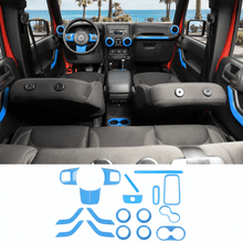For 2011–2018 Jeep Wrangler JKU 4-Door 18PCS Interior Trim Kit – Dashboard & Center Console Decoration Cover RT-TCZ