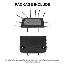 For 2007-2018 Jeep Wrangler JK 2-Door Version Rear Trunk Seat Soft Bikini Isolation Cover Kit (2 pcs) RT-TCZ