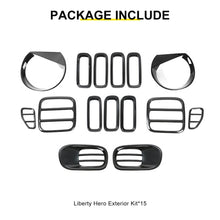 For 2016-2018 Jeep Renegade Exterior Headlight Fog Light Tail Light Front Grille Cover Trim Kit (15 pcs) RT-TCZ
