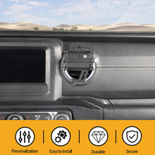 For 2018+ Jeep Wrangler JL/JT Aluminum Air Conditioning Tuyere Mobile Phone Holder Black RT-TCZ