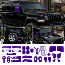 For 2018+ Jeep Wrangler JL 4-Door – 31PCS Exterior Hood, Door, Tailgate Hinge & Handle Trim Cover Kit RT-TCZ