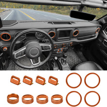 For 2018-2023 Jeep Wrangler JL & Gladiator JT Aluminum Air Vent & Center Console Control Trim Cover Kit（12 pcs） RT-TCZ