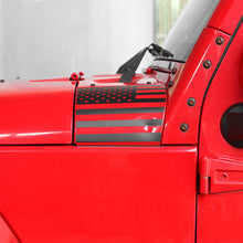 For 2007-2018 Jeep Wrangler JK Front Engine Hood Vinyl Decal Wrap Corner Sticker American Flag（2 pcs） RT-TCZ
