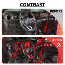 For 2024+ Jeep Wrangler JL & Gladiator JT 4-Door Version Interior Center Console Gear Shift Trim Cover Kit (14 pcs) RT-TCZ