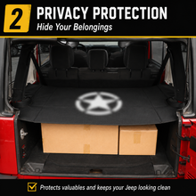 For 2007-2018 Jeep Wrangler JK JKU 4-Door Rear Cargo Cover Privacy Shade Trunk Luggage Cover Waterproof Nylon RT-TCZ