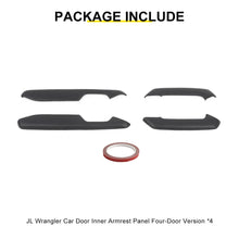 For 2018+ Jeep Wrangler JL & Gladiator JT Innet Door Armrest Handle Panel Guard Cover Decor Trim (4 pcs) RT-TCZ