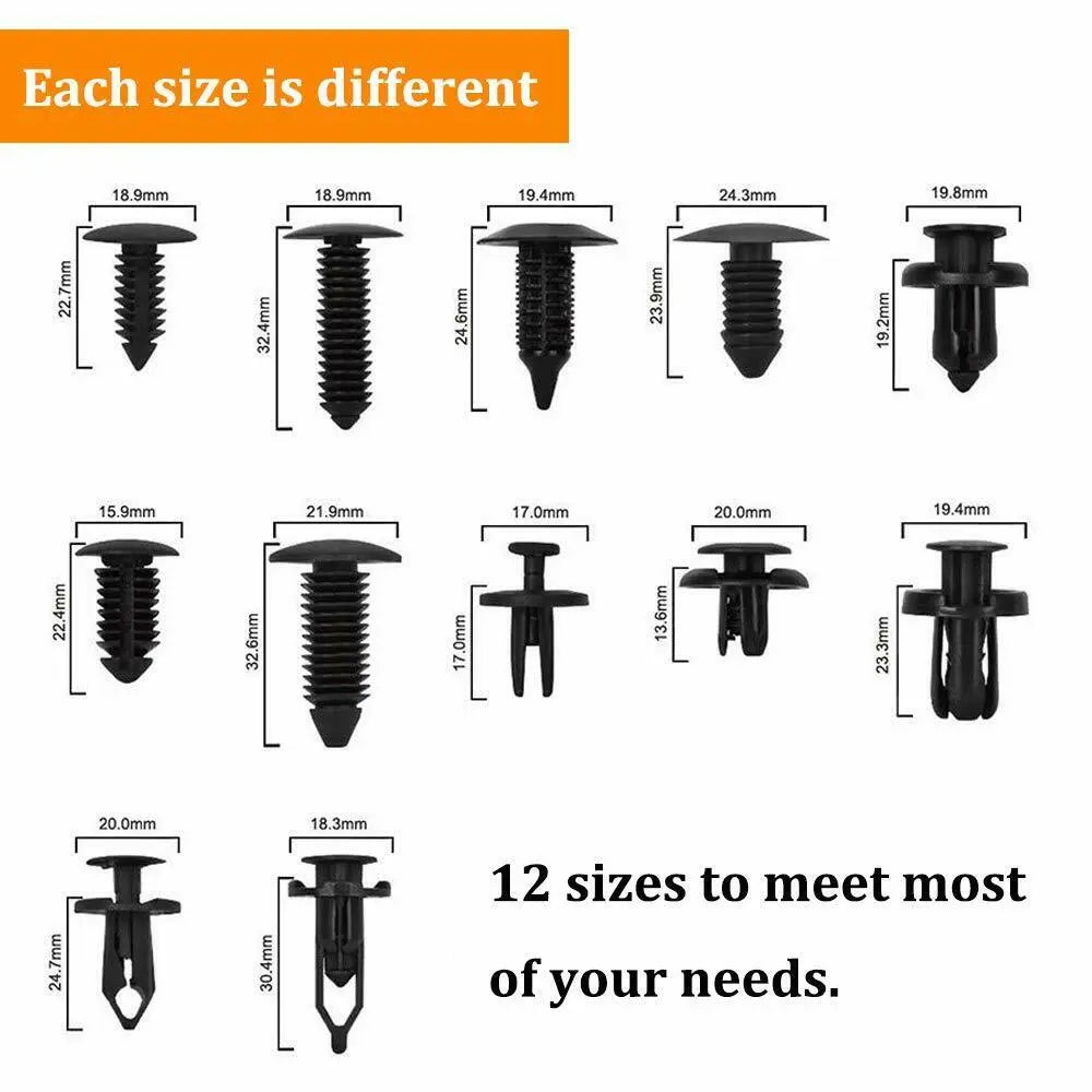 Jeep Universal 240PCS Body Retainer Push Type Pin Rivet Trim Clips Kit ...