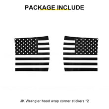 For 2007-2018 Jeep Wrangler JK Front Engine Hood Vinyl Decal Wrap Corner Sticker American Flag（2 pcs） RT-TCZ