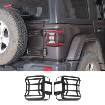 RT-TCZ For Jeep Wrangler JL 2018+ Rear Tail Light Lamp Guard Cover Trim Accessories Black
