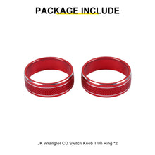 For 2011-2018 Jeep Wrangler JK/2010-2015 Compass/2011-2015 Patriot Center Console Audio CD Switch Knob Ring Cover (2 pcs) RT-TCZ