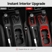 For 2018+ Jeep Wrangler JL, JLU & Gladiator JT Armrest Switch & Gear Shift Panel Trim Cover – Center Console Accent Cup Holder Bezel RT-TCZ