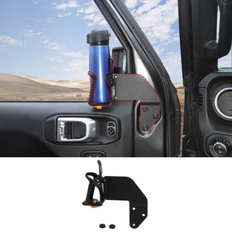 RT-TCZ Front Door Water Cup Holder Bracket For Jeep Wrangler JL/JT 2018+ Accessories Black