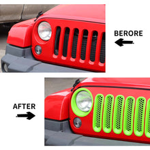 For 2007-2017 Jeep Wrangler JK Upgrade Front Honeycomb Mesh Grille+Front Headlight Cover Inserts Trim RT-TCZ