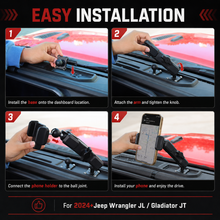 For 2024+ Jeep Wrangler JL/Gladiator JT Car Mobile Phone Mount Stand Holder RT-TCZ