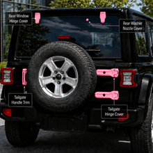 For 2018+ Jeep Wrangler JL 4-Door – 31PCS Exterior Full Set Trim Kit - Hood, Door, Tailgate Hinge & Handle Mirrior Cover RT-TCZ