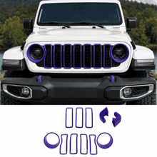 For 2024+ Jeep Wrangler JL & Gladiator JT Exterior Front Grille Inserts Headlight Trim Ring & Tow Hook Protective Cover (11 pcs) RT-TCZ