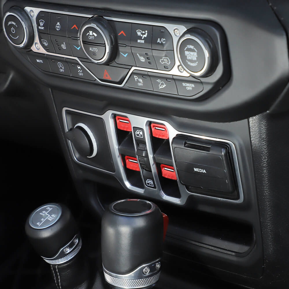 RT-TCZ Aluminum Alloy Window Control Switch Cover Trim For Jeep ...