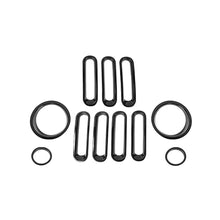 For 2007-2018 Jeep Wrangler JK Front Grill Inserts & Headlight Trim & Turn Signal Bezel Kit（11 pcs） RT-TCZ