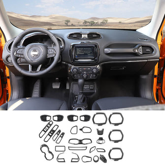 For 2016-2018 Jeep Renegade 31pcs Full Set Interior Decoration Trim Kit Cover RT-TCZ