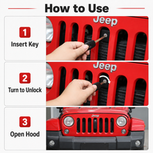 For 2007-2018 Jeep Wrangler JK Hood Lock Anti-Theft Invisible Lock Kit Latch Assembly With Keys RT-TCZ