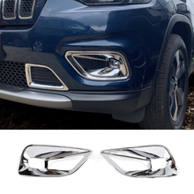 For 2019+ Jeep Cherokee Overland Latitude Limited Front Fog Lamp Light Bezels Trim RT-TCZ