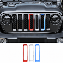 For 2018+ Jeep Wrangler JL & Gladiator JT Front Grille Inserts Trim Red White Light Blue 3 Pieces RT-TCZ