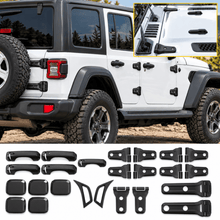 For 2018-2025 Jeep Wrangler JLU 4Door 24PCS Exterior Trim Kits Door & Hood Hinge Covers RT-TCZ