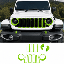 For 2024+ Jeep Wrangler JL & Gladiator JT Exterior Front Grille Inserts Headlight Trim Ring & Tow Hook Protective Cover (11 pcs) RT-TCZ